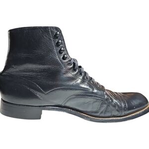 Stacy Adams Men's Black Leather Ankle Cap Toe BEATLE Boots Sz 9 E.